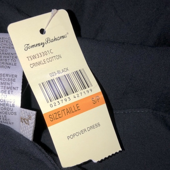 Tommy Bahama black crinkle shirt dress size small new with tags - Picture 7 of 9